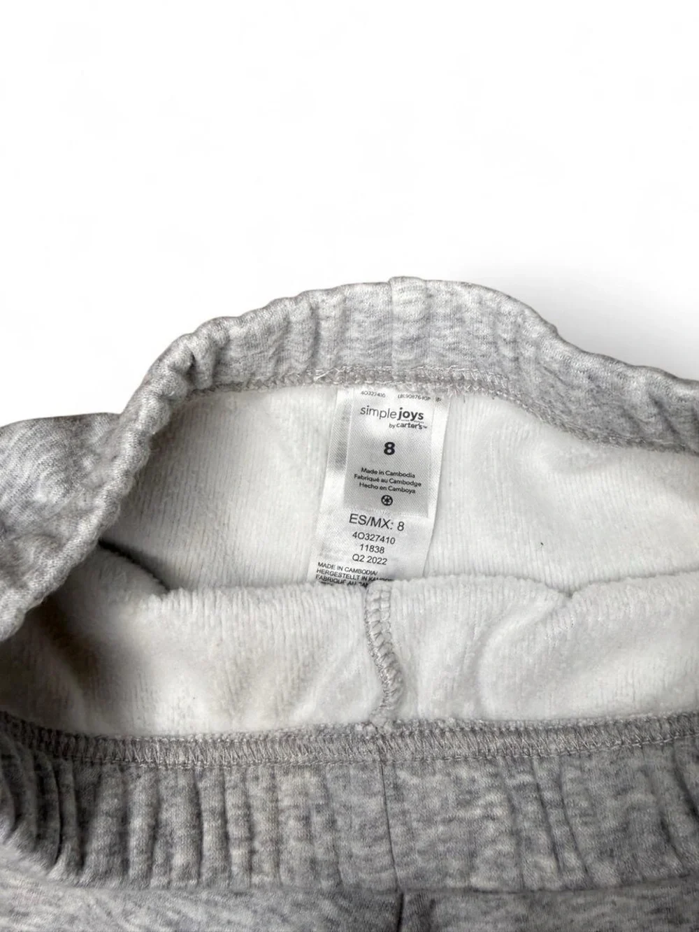 Carters Boys Sweatpants Gray size 8 Slim